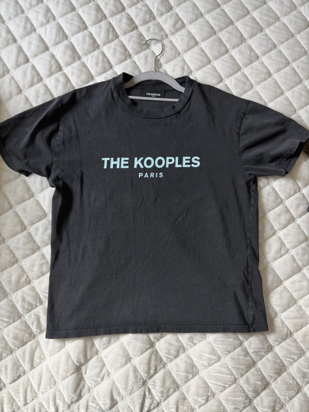 The Kooples Black Tee with Light Blue Logo